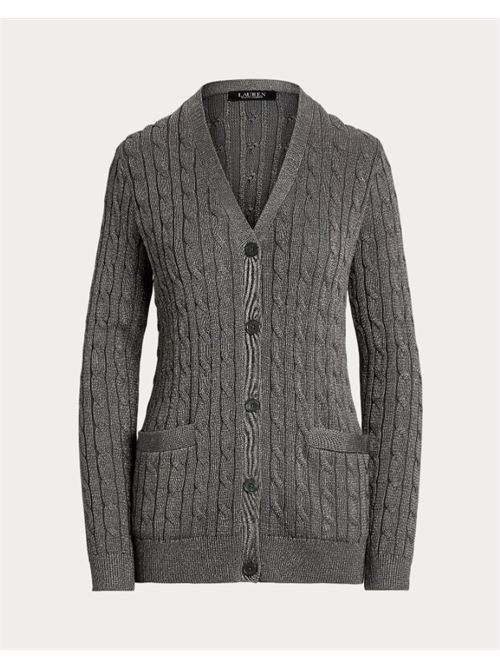 CARDIGAN METALLIZZATO A TRECCE LAUREN RALPH LAUREN | 20095166600143DO DECO PEWTER